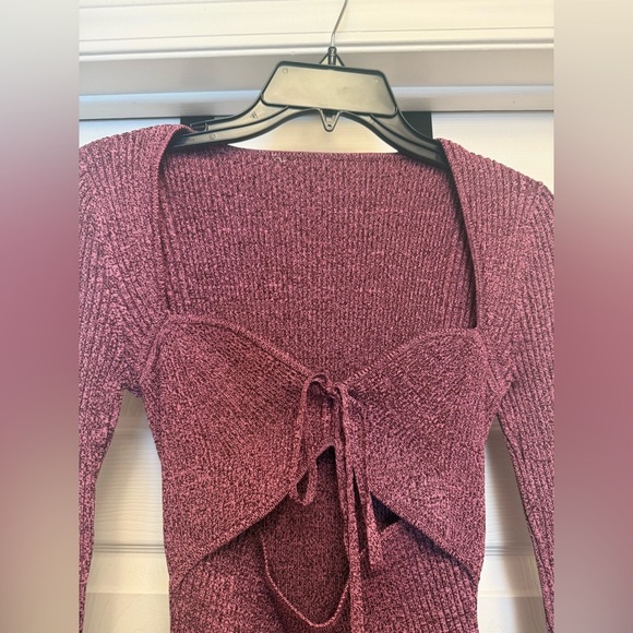 Jonathan Simkhai Womens Danika Cut Out Long Sleeve Marled Midi Dress Small B4HP - Picture 4 of 9